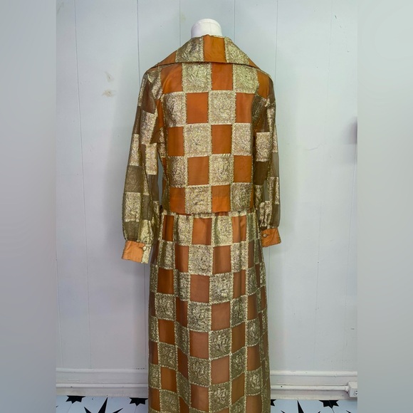 Vintage 1960s Gold Lurex Skirt Set sparkly formal - Picture 3 of 6